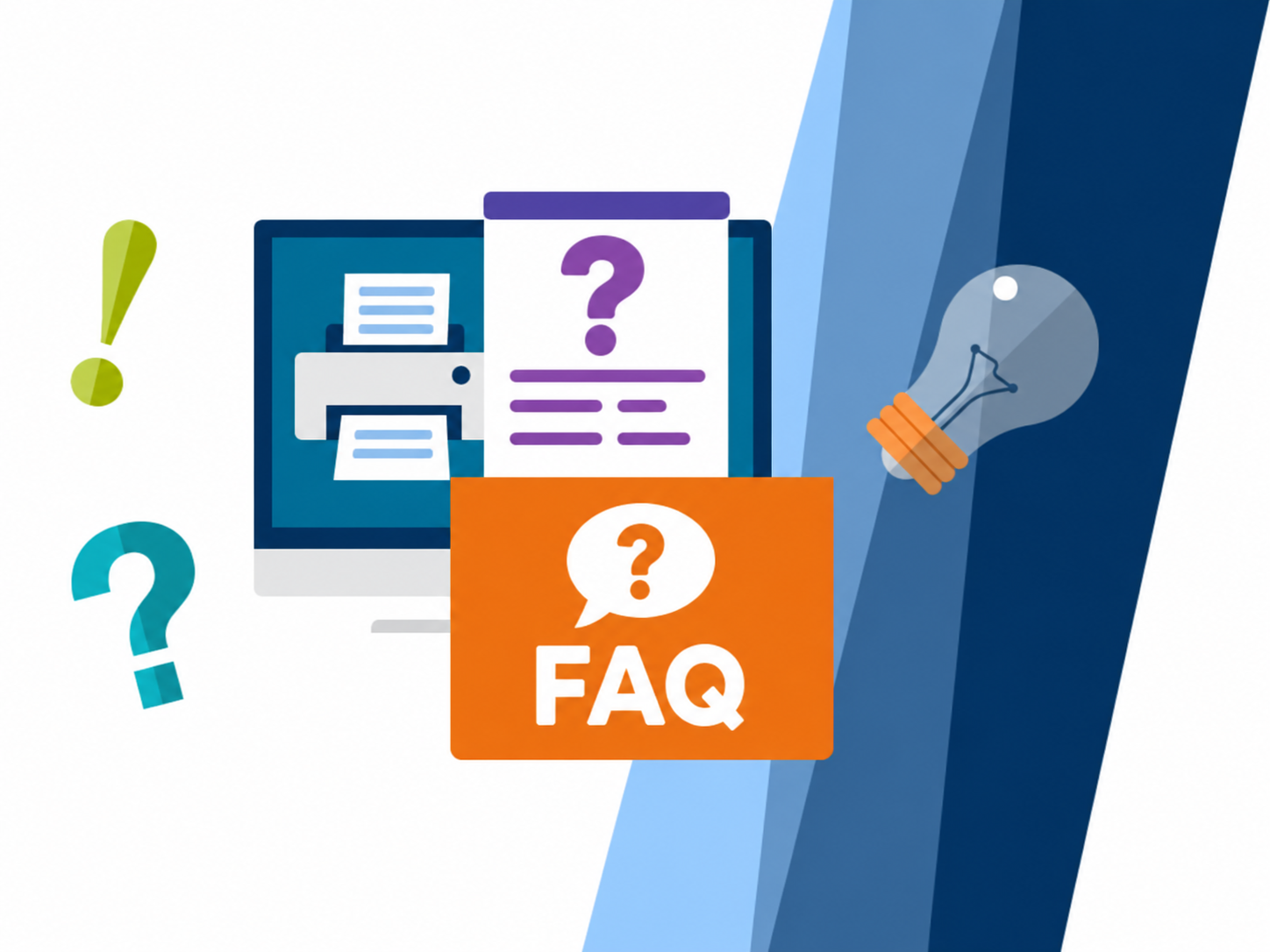 Druckerhilfe als FAQ-Illustration